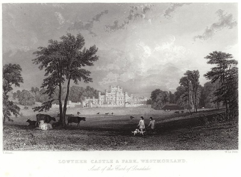 Castello e parco di Lowther in Westmorland da Thomas Allom