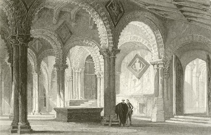 La Galilea, estremità occidentale della Cattedrale di Durham da Thomas Allom