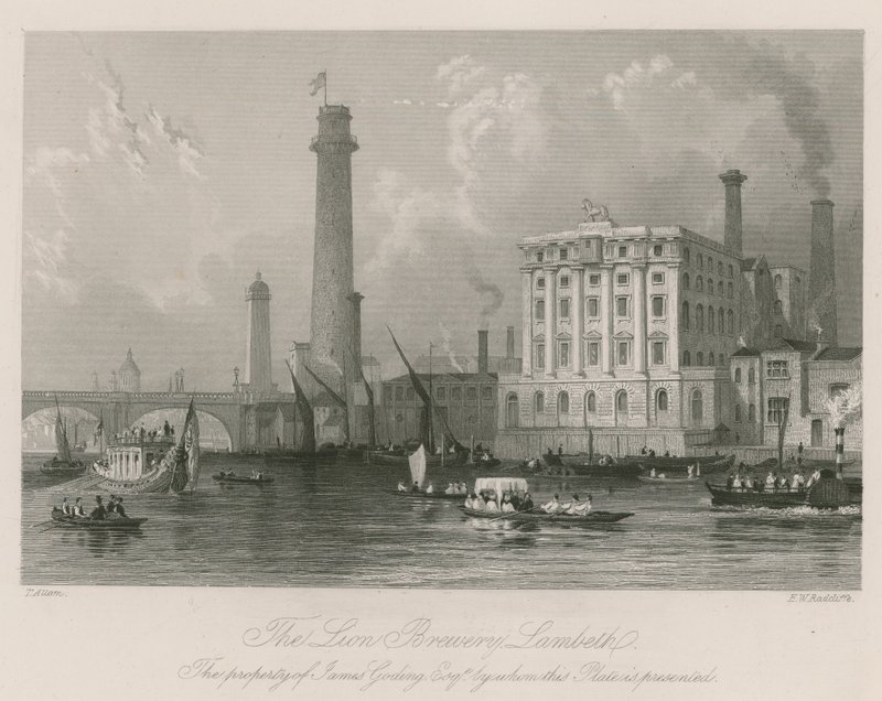 Il Birrificio Lion a Lambeth da Thomas Allom