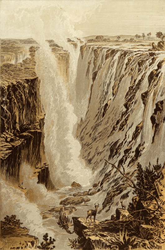 Le cascate Vittoria, Zambesi, dall