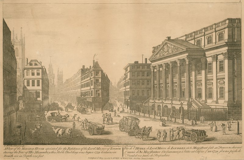 Veduta della Mansion House, residenza del Lord Mayor di Londra da Thomas Bowles