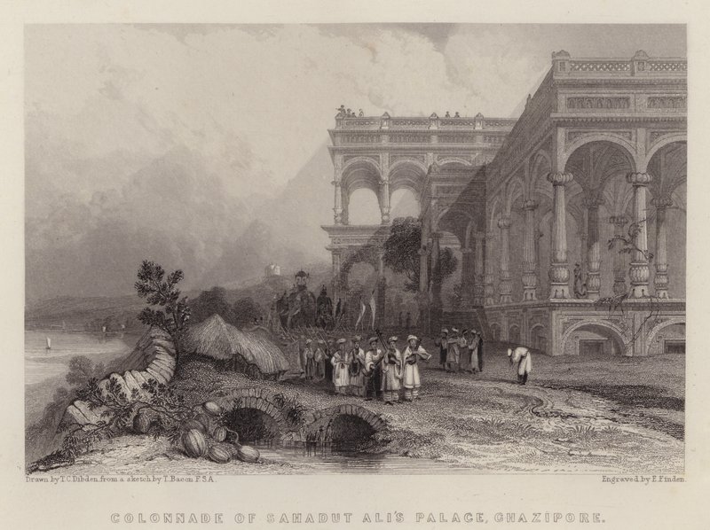 Colonnato del Palazzo di Sahadut Ali, Ghazipore da Thomas Colman (after) Dibdin