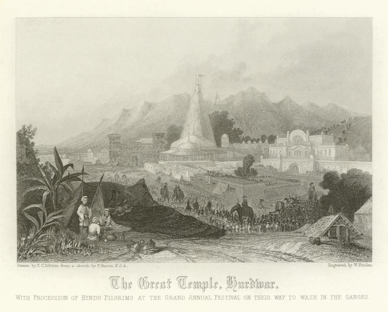 Il Grande Tempio, Hurdwar, India da Thomas Colman Dibdin