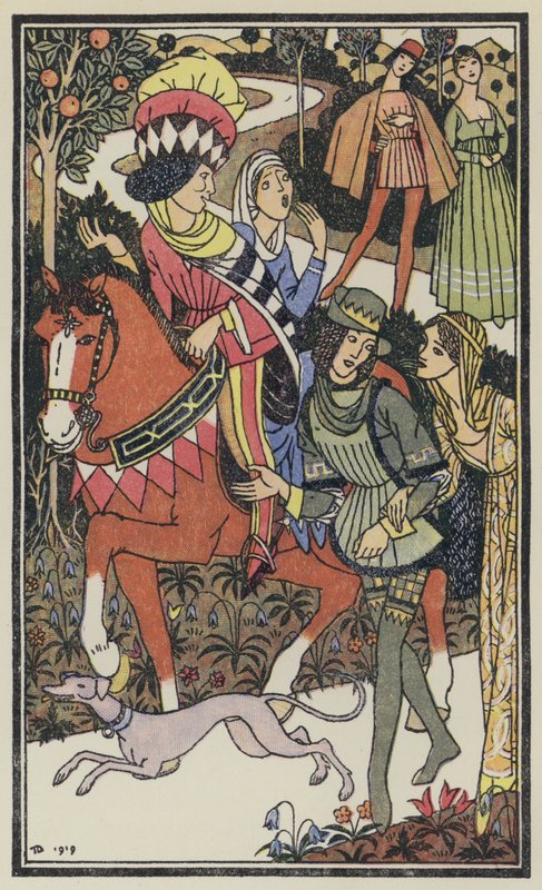 Illustrazione per Il Decamerone di Boccaccio (litografia a colori) da Thomas Derrick