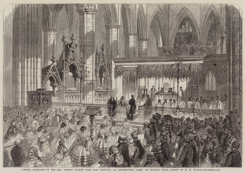 Matrimonio corale del reverendo Arthur Thynne con Miss Kendall, all
