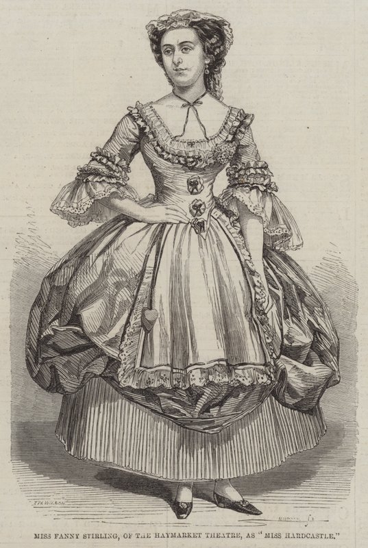Miss Fanny Stirling, del Haymarket Theatre, come Miss Hardcastle da Thomas Harrington Wilson