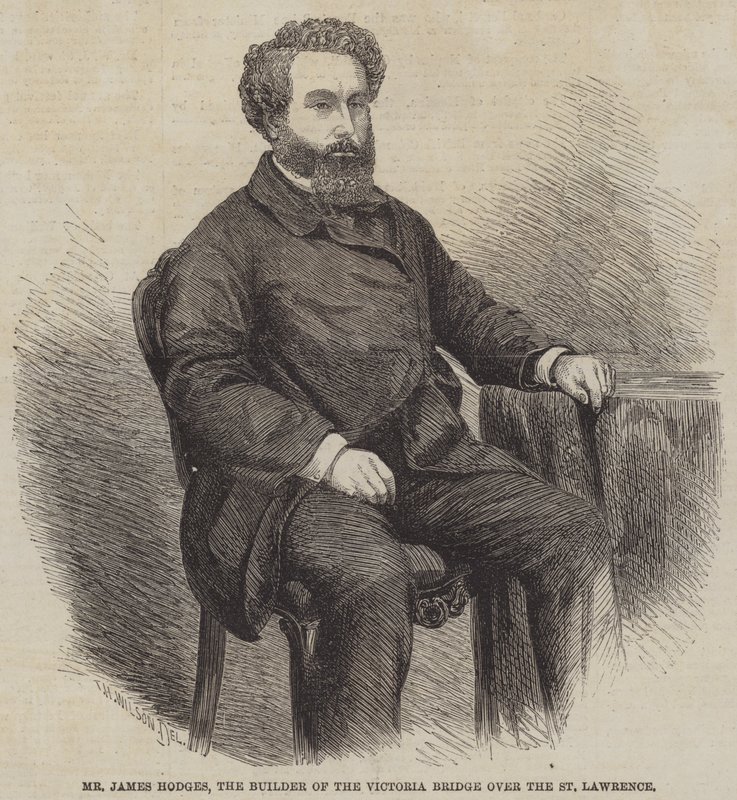 Il signor James Hodges, il costruttore del ponte Victoria sul San Lorenzo da Thomas Harrington Wilson