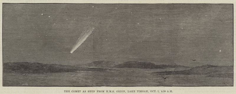 La Cometa vista dalla HMS Orion, Lago Timsah, 1 ottobre, 4.30 am da Thomas Harrington Wilson