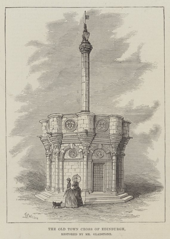 La vecchia croce della città di Edimburgo, restaurata dal signor Gladstone da Thomas Harrington Wilson