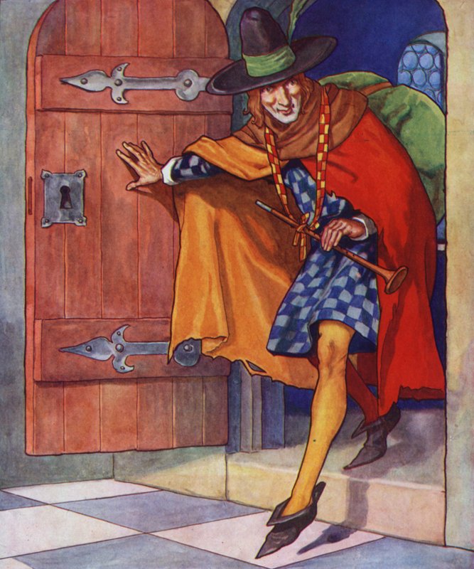Illustrazione per Il pifferaio di Hamelin (litografia a colori) da Thomas Heath Robinson