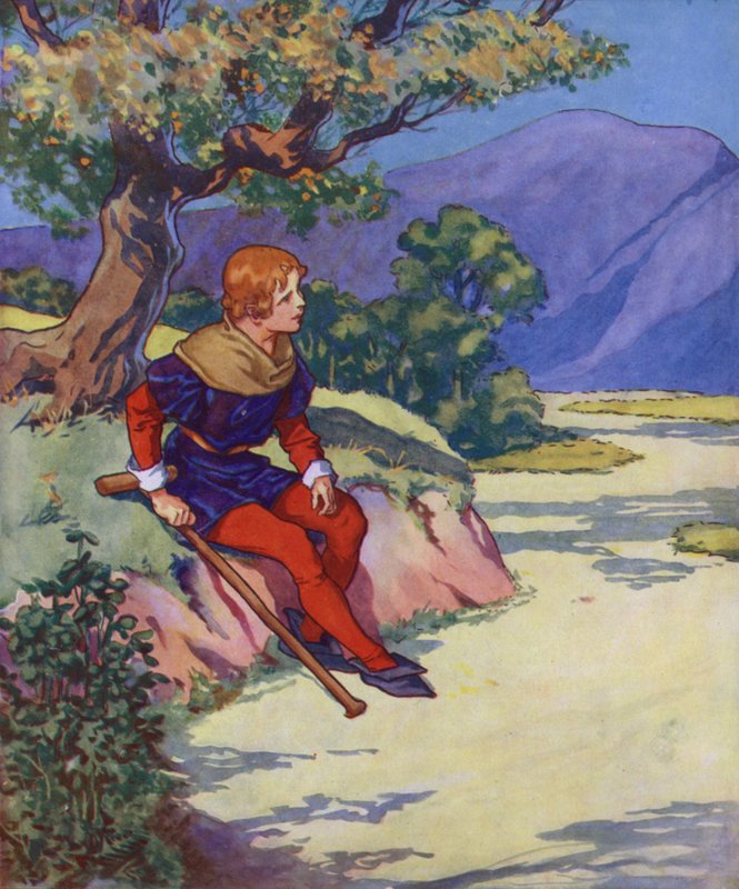 Illustrazione per Il pifferaio di Hamelin (litografia a colori) da Thomas Heath Robinson