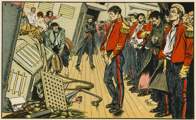 Gli eroi del Birkenhead (litografia a colori) da Thomas Heath Robinson