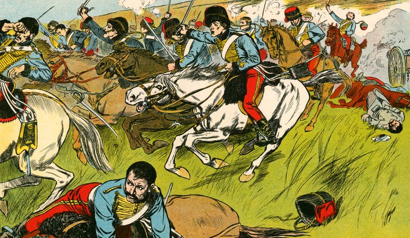 La carica della Brigata Leggera (litografia a colori) da Thomas Heath Robinson