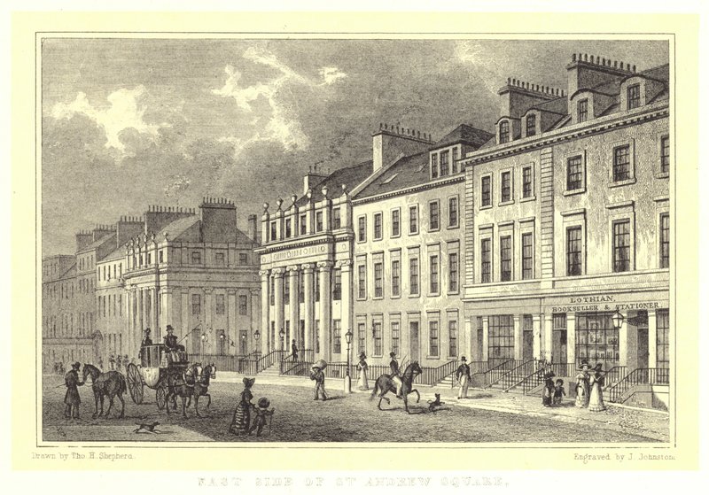 Lato est di St Andrew Square da Thomas Hosmer (after) Shepherd