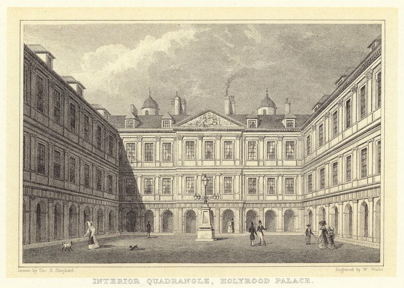 Cortile interno, Palazzo di Holyrood da Thomas Hosmer (after) Shepherd