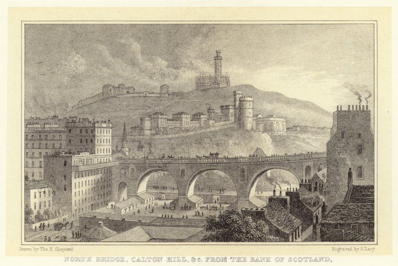 North Bridge, Caton Hill ecc. dalla Bank of Scotland da Thomas Hosmer (after) Shepherd