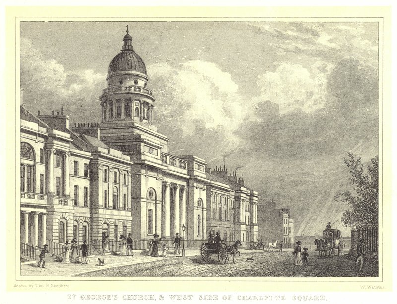 Chiesa di San Giorgio e lato ovest di Charlotte Square da Thomas Hosmer (after) Shepherd