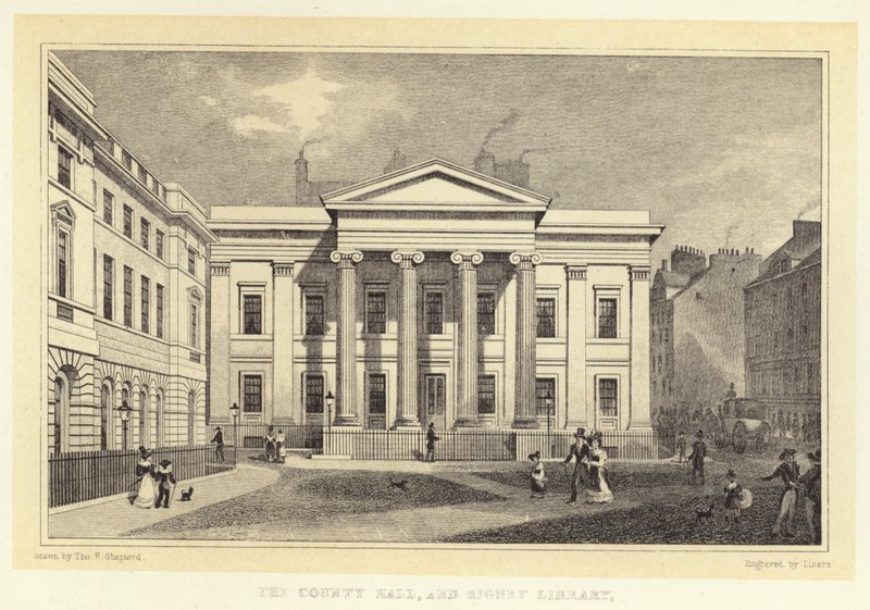La County Hall e la Signet Library da Thomas Hosmer (after) Shepherd