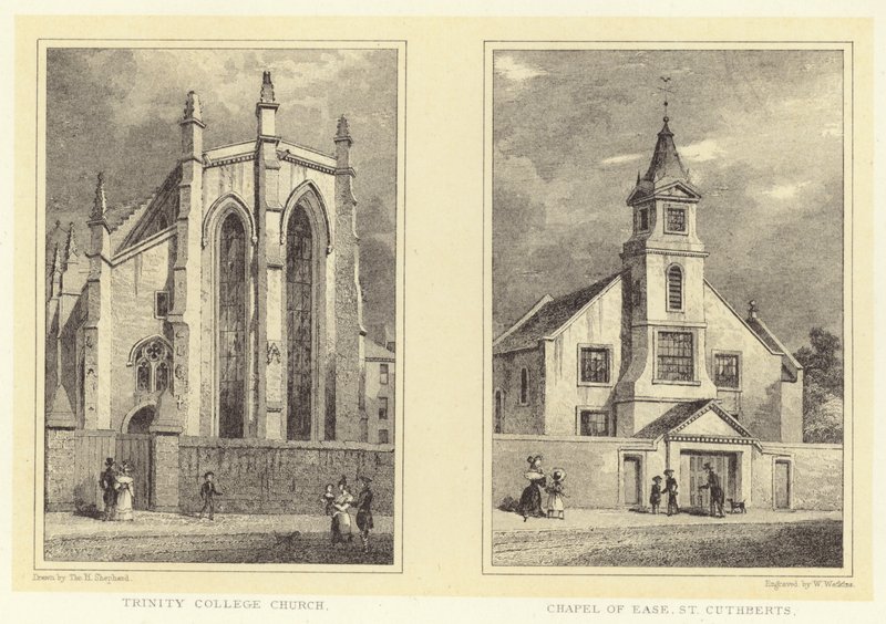 Chiesa del Trinity College; Cappella di Ease, San Cuthberts da Thomas Hosmer (after) Shepherd