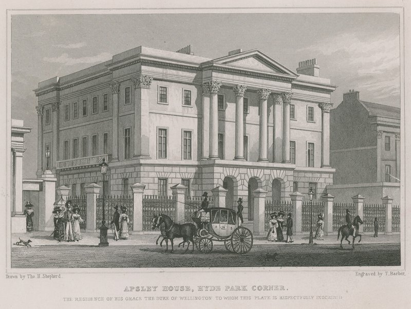 Apsley House, Hyde Park Corner, Londra, la residenza del Duca di Wellington da Thomas Hosmer Shepherd