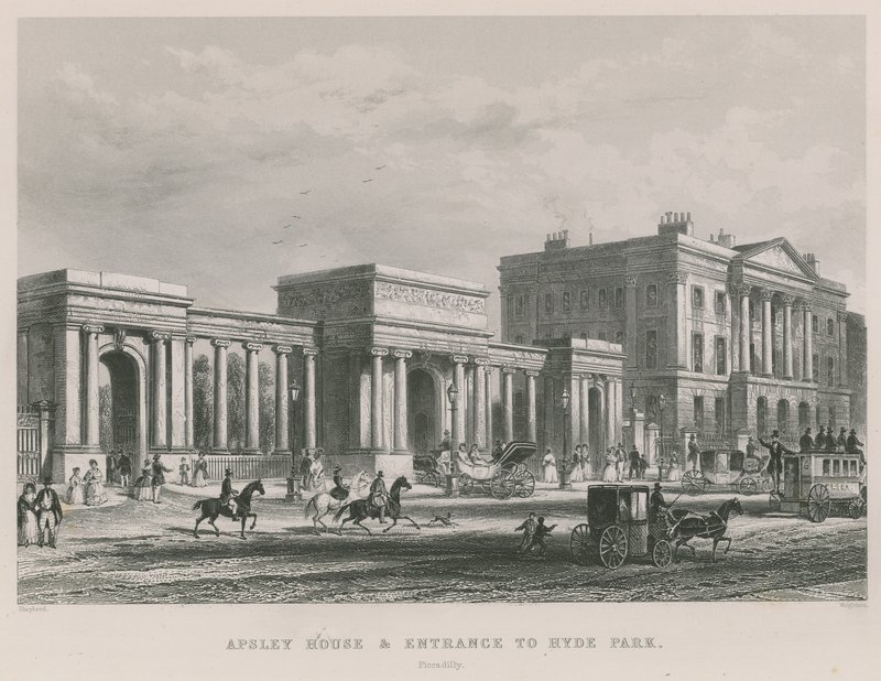 Apsley House e ingresso a Hyde Park da Thomas Hosmer Shepherd