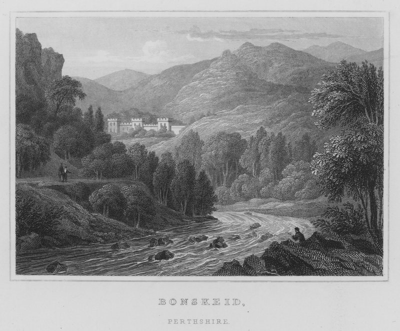 Bonskeid, Perthshire (incisione) da Thomas Hosmer Shepherd