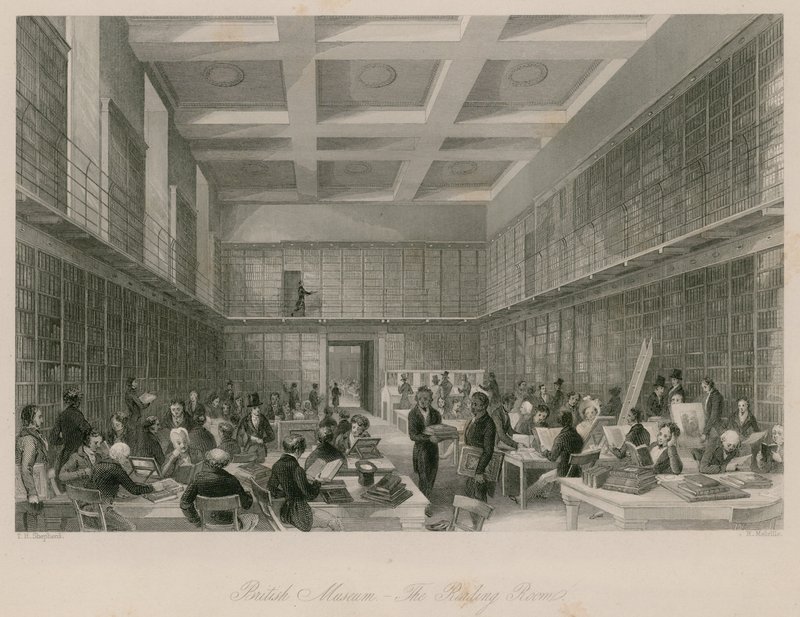 Museo britannico, la sala di lettura da Thomas Hosmer Shepherd