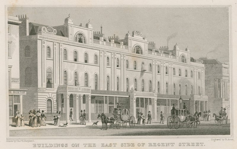 Edifici sul lato est di Regent Street, Londra da Thomas Hosmer Shepherd