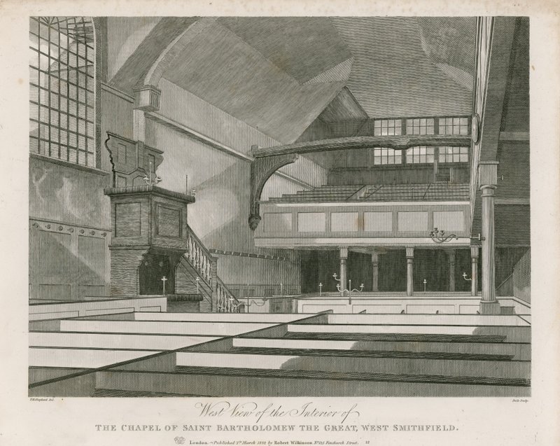 Cappella di San Bartolomeo il Grande, West Smithfield da Thomas Hosmer Shepherd