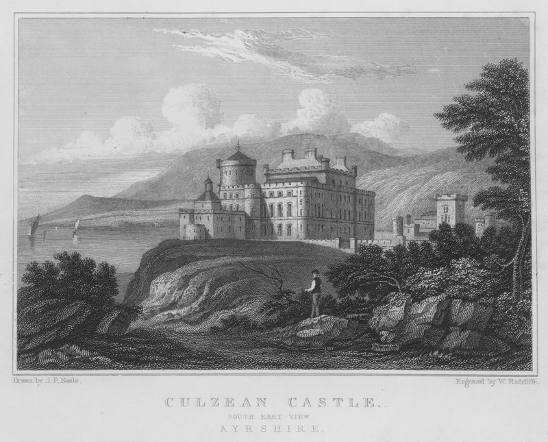 Castello di Culzean, vista sud-est, Ayrshire (incisione) da Thomas Hosmer Shepherd