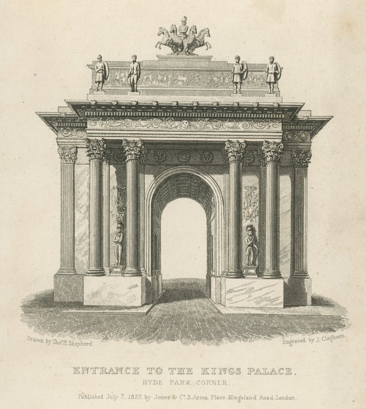 Ingresso al Palazzo del Re, Hyde Park Corner da Thomas Hosmer Shepherd