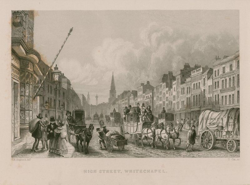 Strada Principale a Whitechapel da Thomas Hosmer Shepherd