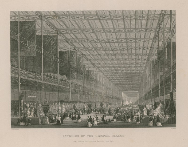 Interno del Crystal Palace (incisione) da Thomas Hosmer Shepherd