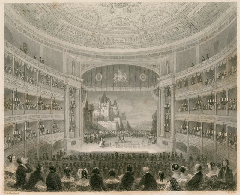 Vista interna del Drury Lane Theatre, Londra da Thomas Hosmer Shepherd