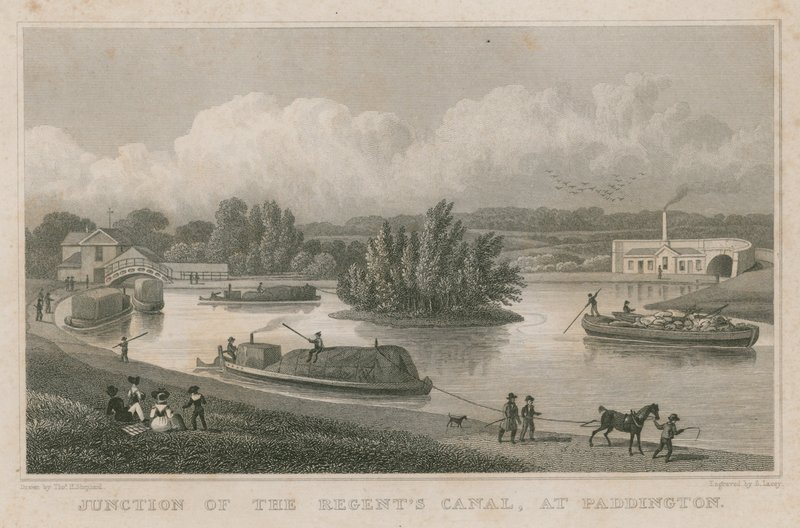 Incrocio del Canale del Regent, Paddington, Londra da Thomas Hosmer Shepherd