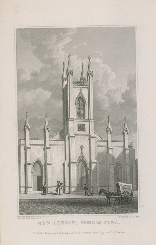Nuova Chiesa a Somers Town da Thomas Hosmer Shepherd
