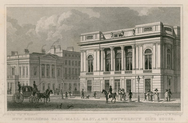 Nuovi edifici Pall Mall East e University Club House da Thomas Hosmer Shepherd