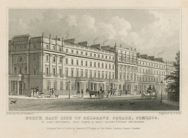 Lato nord-est di Belgrave Square, Pimlico da Thomas Hosmer Shepherd