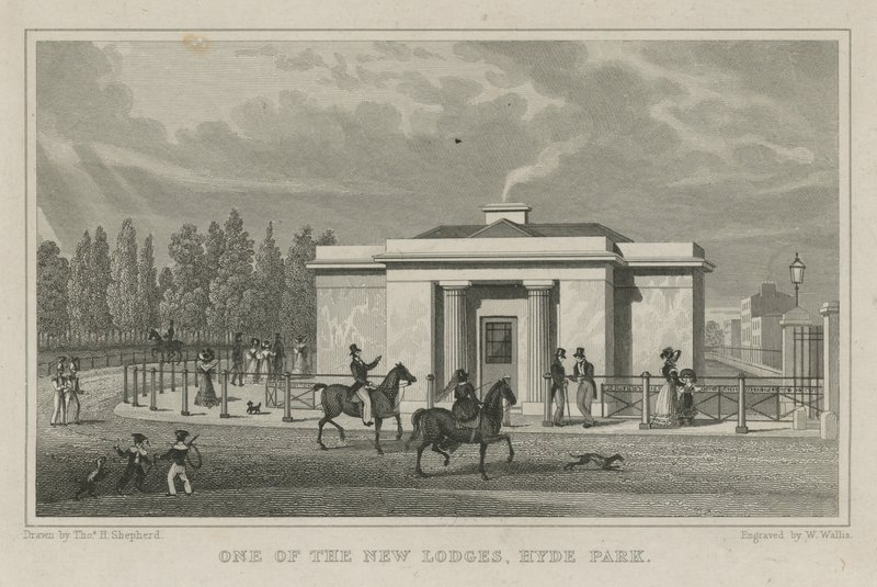 Uno dei nuovi padiglioni, Hyde Park, Londra da Thomas Hosmer Shepherd