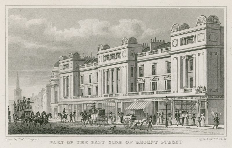 Parte del lato est di Regent Street, Londra da Thomas Hosmer Shepherd