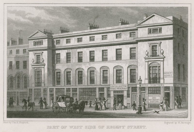 Parte del lato ovest di Regent Street, Londra da Thomas Hosmer Shepherd