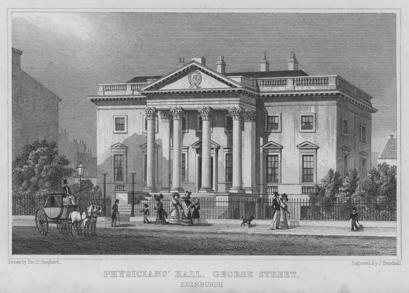 Sala dei medici, George Street, Edimburgo (incisione) da Thomas Hosmer Shepherd