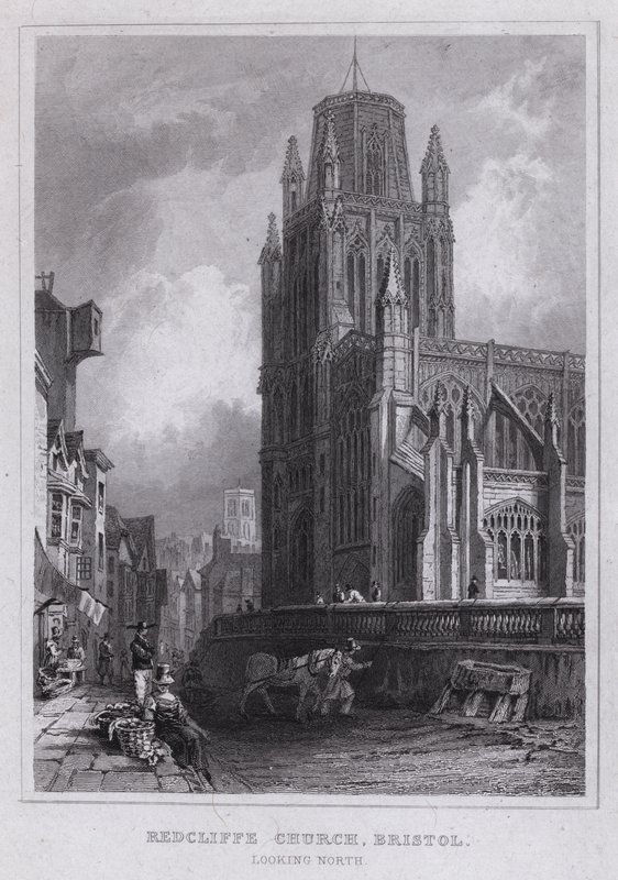 Chiesa di Redcliffe, Bristol, vista nord da Thomas Hosmer Shepherd