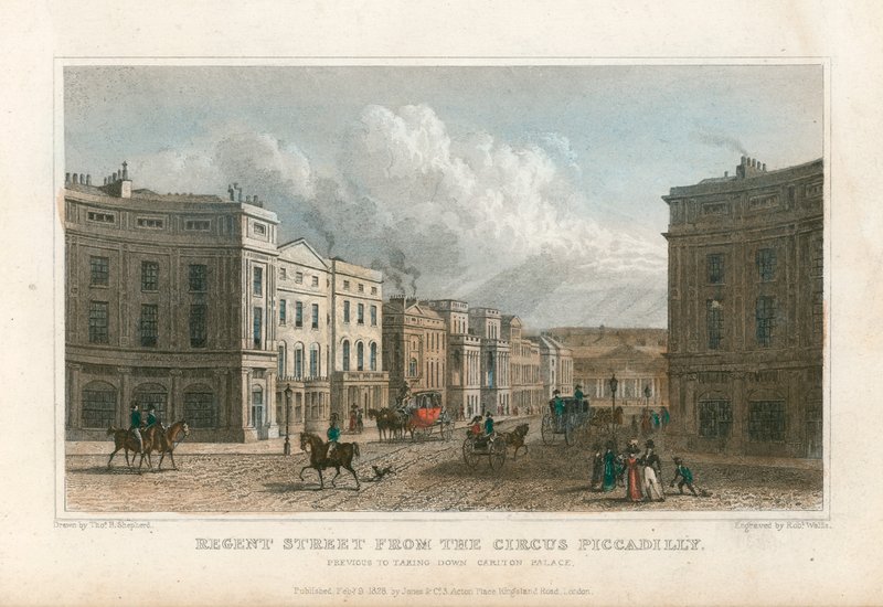 Regent Street dal Circus Piccadilly, Londra da Thomas Hosmer Shepherd