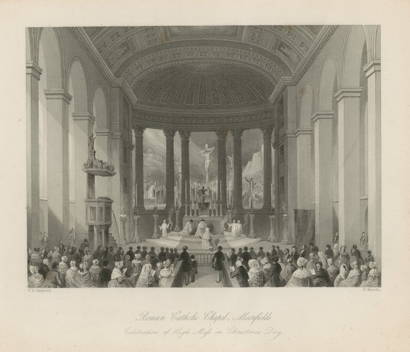 Chiesa cattolica romana a Moorfields da Thomas Hosmer Shepherd