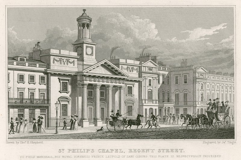 Cappella di San Filippo, Regent Street, Londra da Thomas Hosmer Shepherd