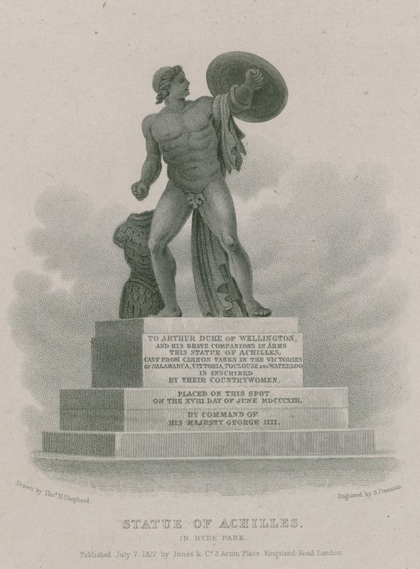 Statua di Achille a Hyde Park, Londra da Thomas Hosmer Shepherd