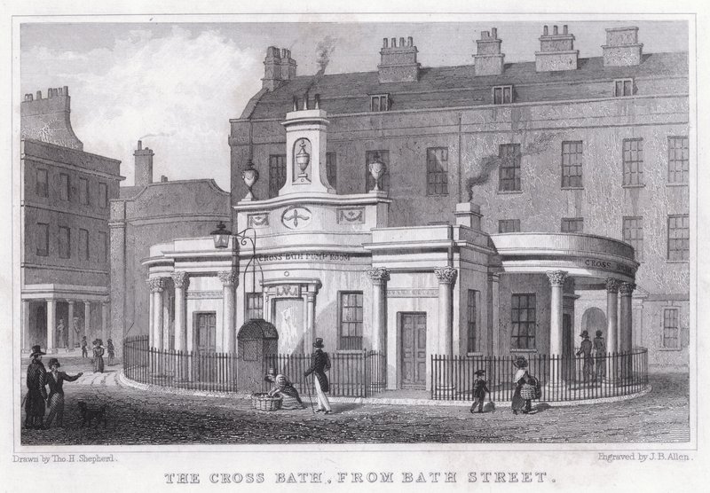 Il Cross Bath, da Bath Street da Thomas Hosmer Shepherd
