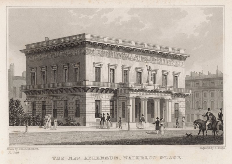 Il nuovo Ateneo, Waterloo Place, Londra da Thomas Hosmer Shepherd