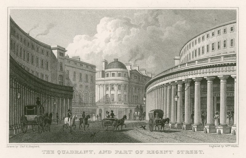 Il Quadrante e parte di Regent Street, Londra da Thomas Hosmer Shepherd